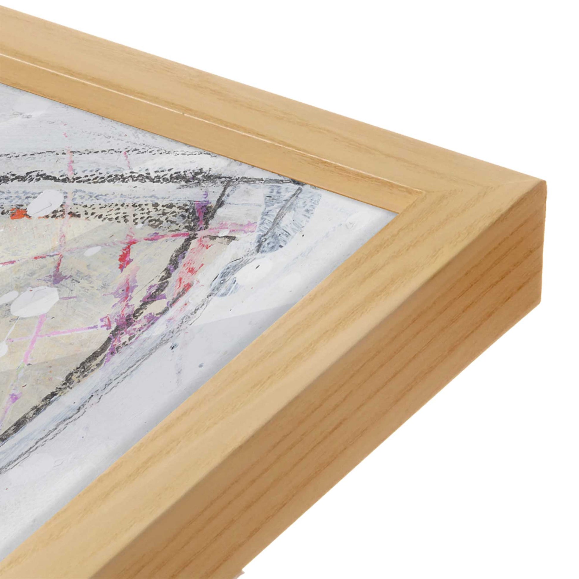 [Color:American Maple], Picture of art in a American Maple frame at an angle