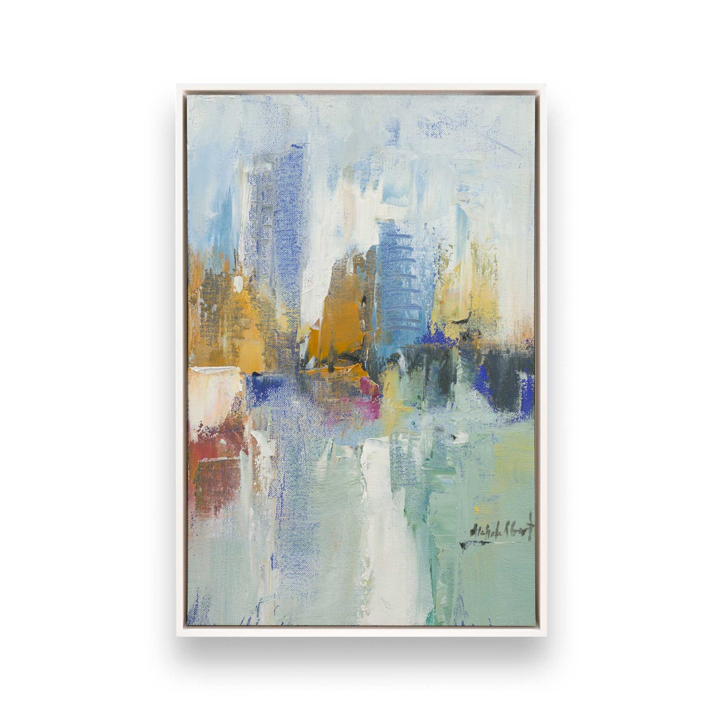 [Color:Opaque White], Picture of art in a White frame