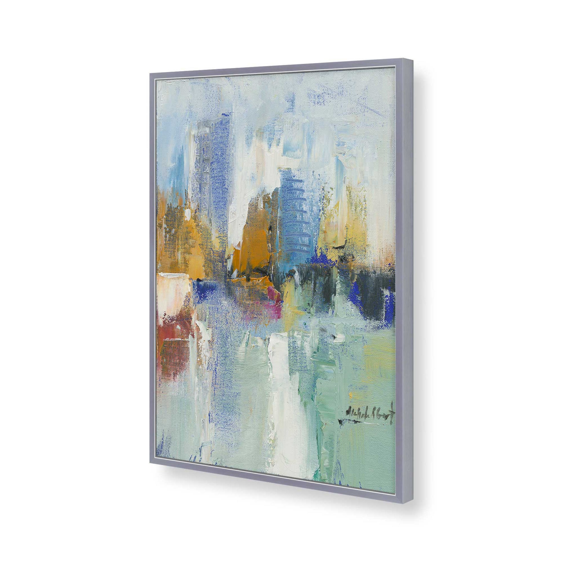 [Color:Polished Chrome], Picture of art in a Polished Chrome frame of the corner