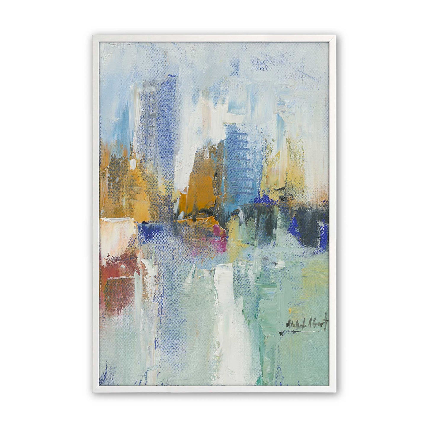 [Color:Opaque White], Picture of art in a Opaque White frame