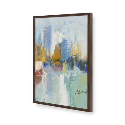 [Color:Brown], Picture of art in a Brown frame of the corner