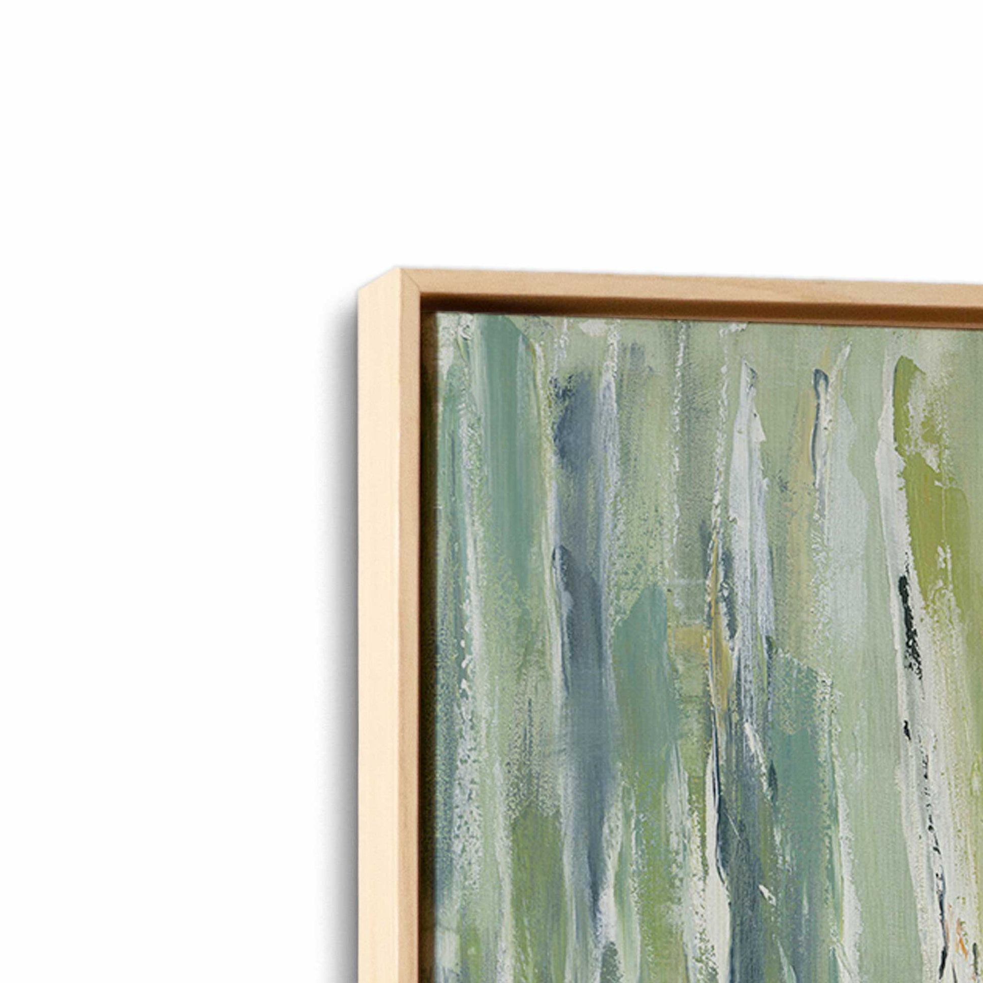 [Color:American Maple], Picture of art in a American Maple frame at an angle