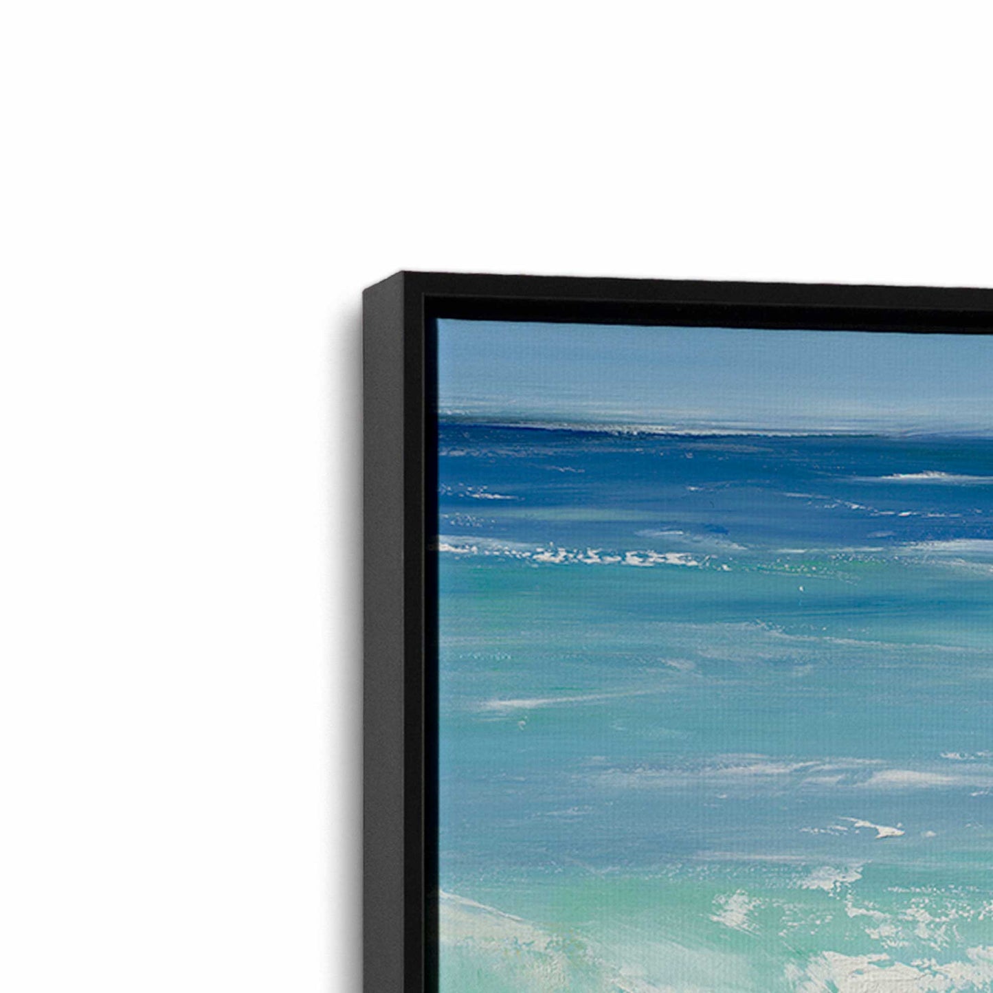 [Color:Satin Black], Picture of art in a Satin Black frame at an angle