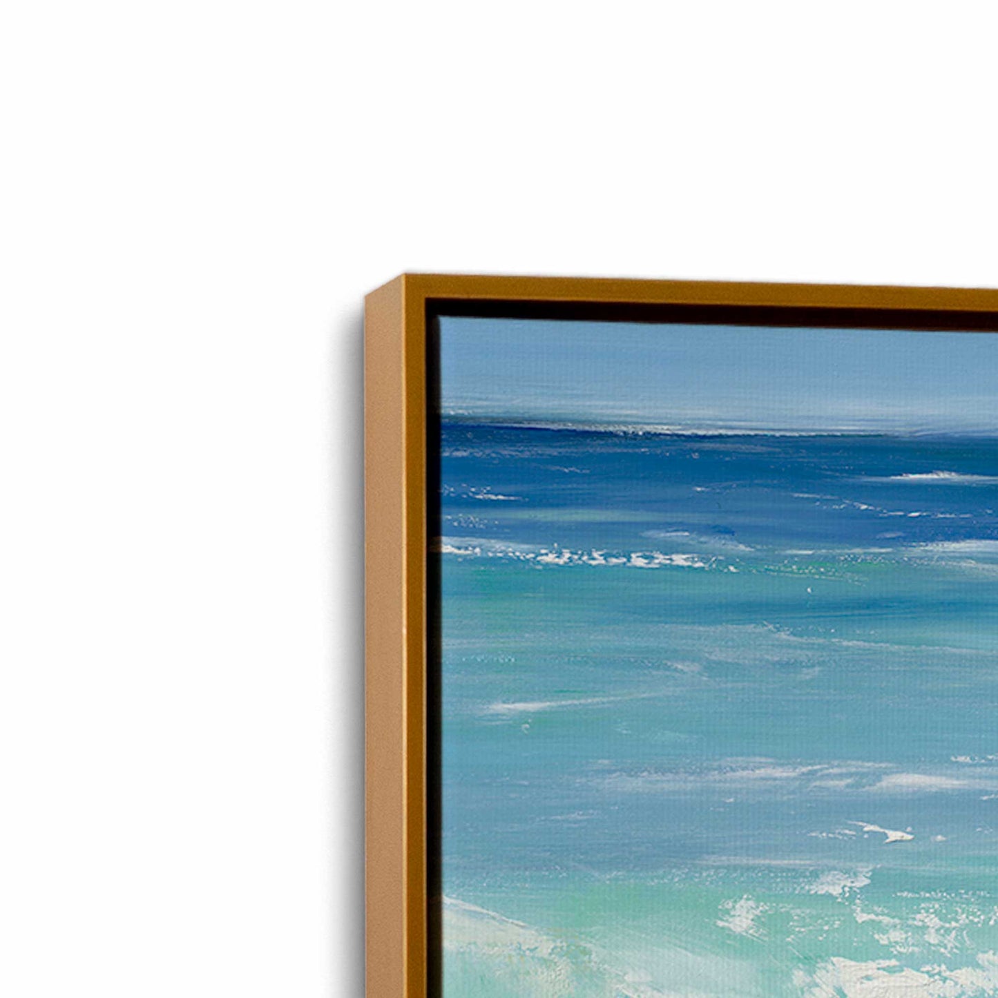 [Color:Polished Gold], Picture of art in a Polished Gold frame at an angle