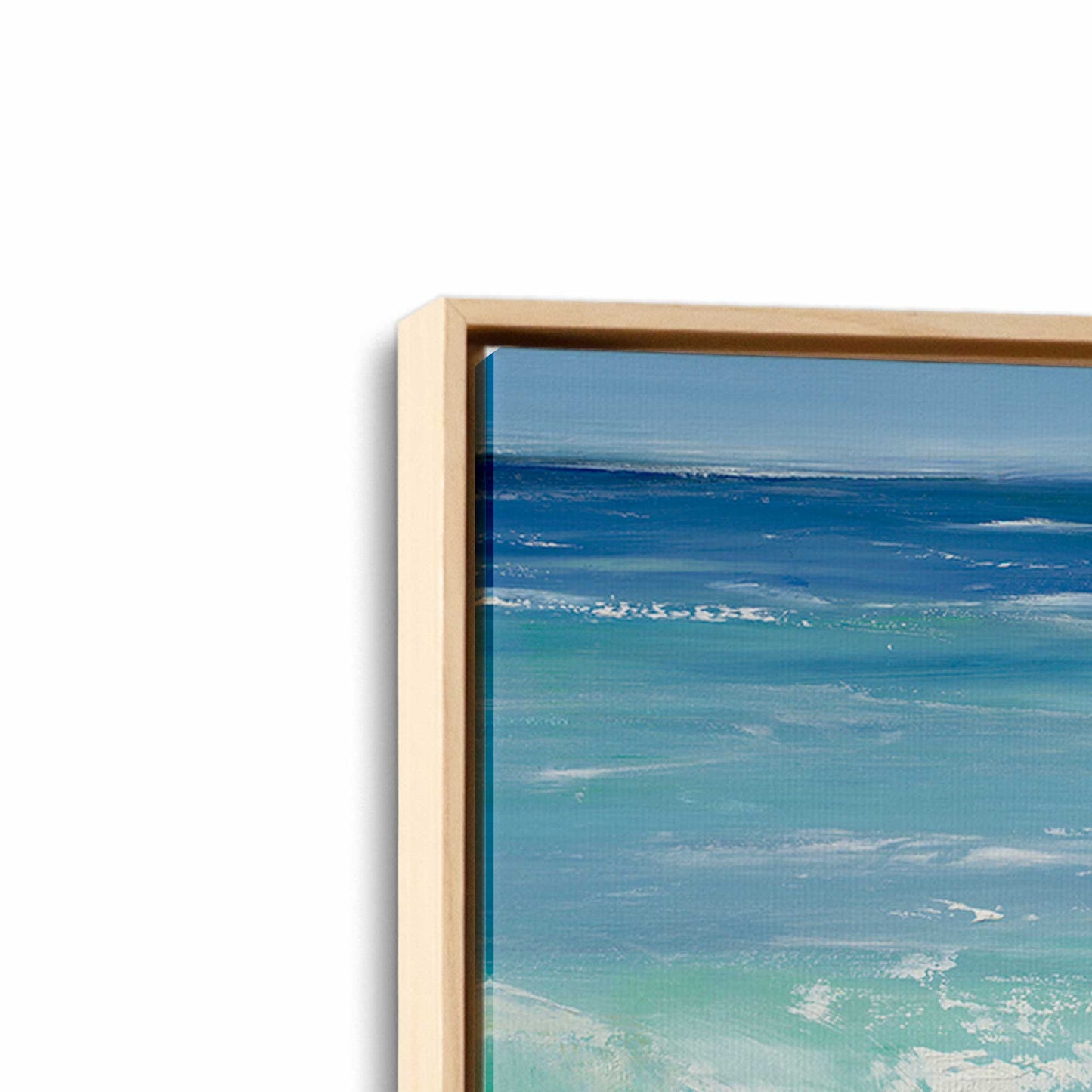 [Color:American Maple], Picture of art in a American Maple frame at an angle