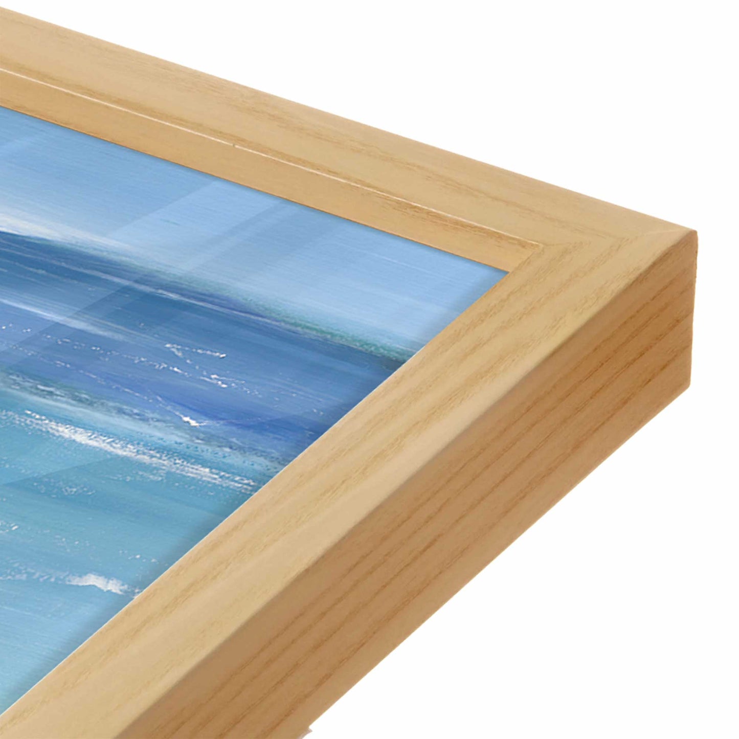[Color:American Maple], Picture of art in a American Maple frame at an angle