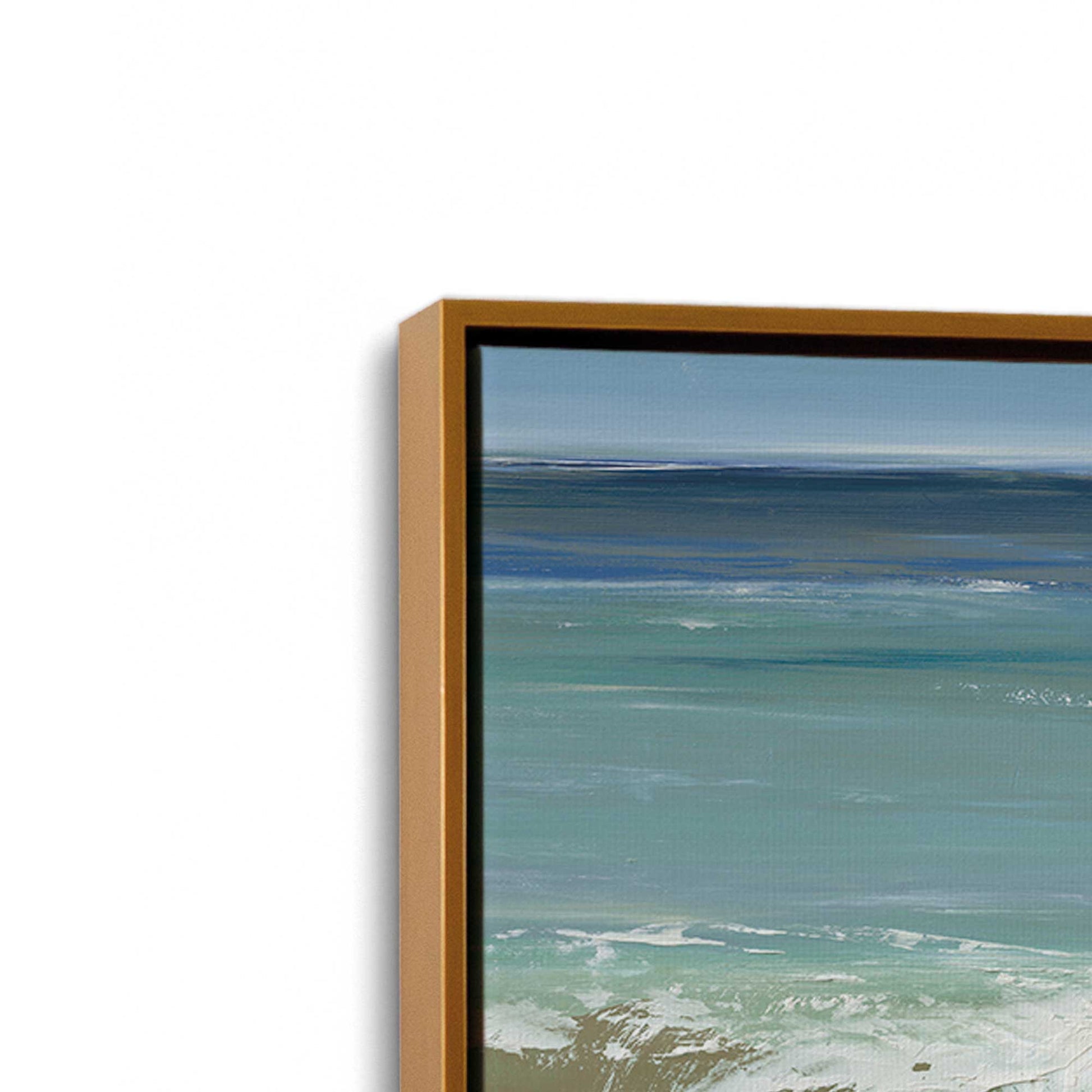 [Color:Polished Gold], Picture of art in a Polished Gold frame at an angle