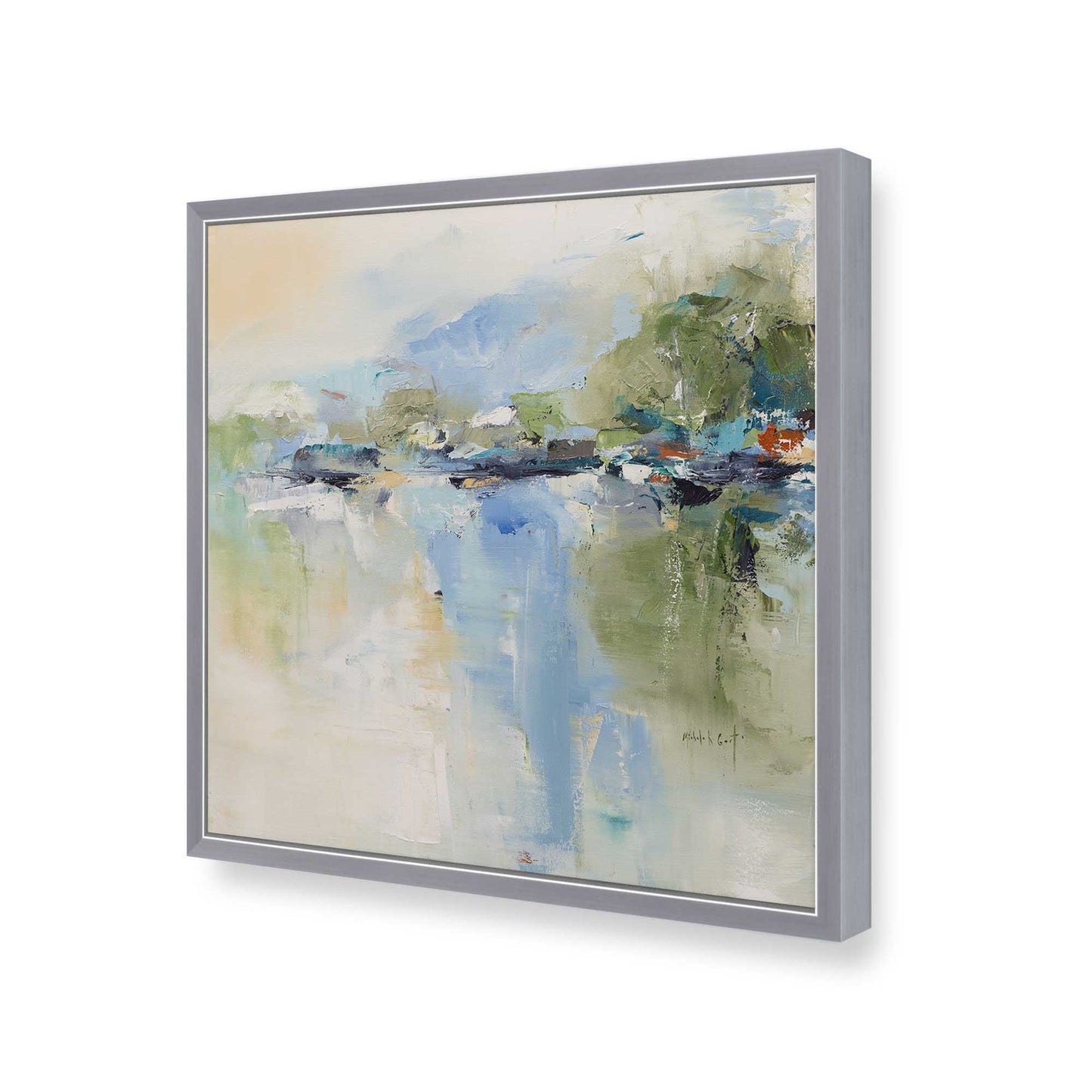 [Color:Polished Chrome], Picture of art in a Polished Chrome frame of the corner