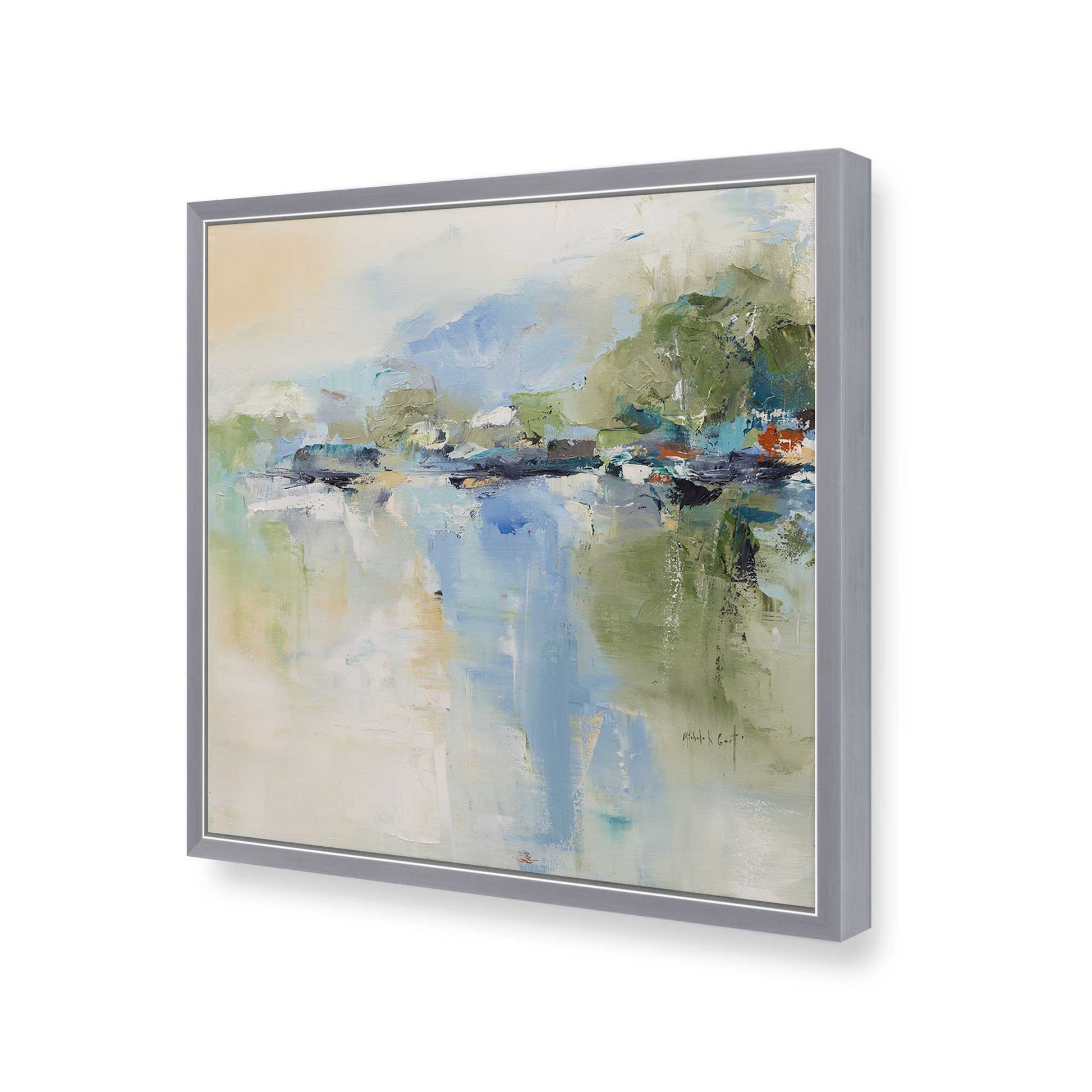 [Color:Polished Chrome], Picture of art in a Polished Chrome frame of the corner