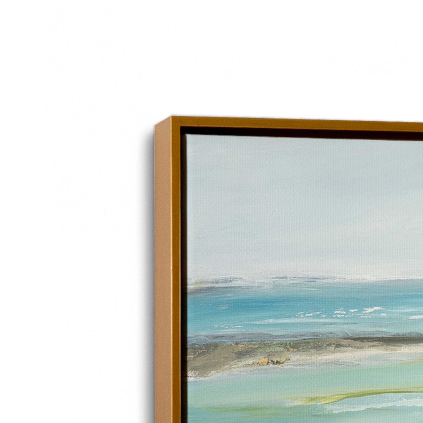 [Color:Polished Gold], Picture of art in a Polished Gold frame at an angle