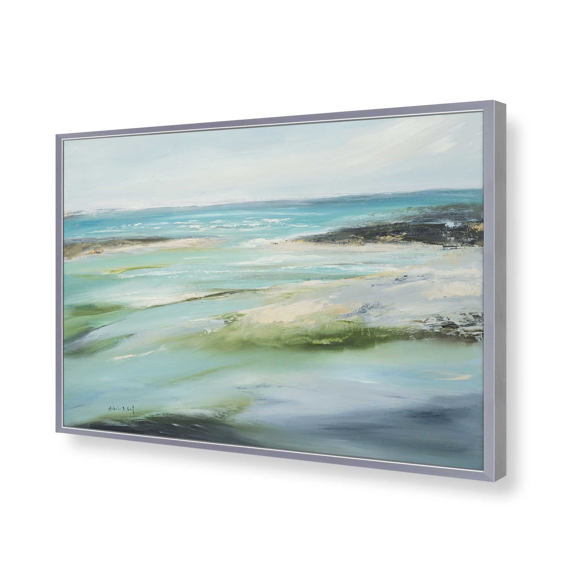 [Color:Polished Chrome], Picture of art in a Polished Chrome frame of the corner