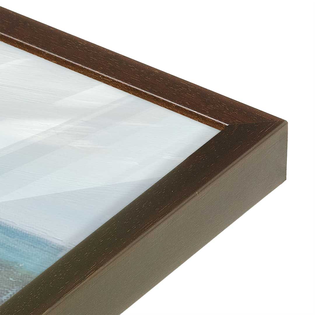 [Color:Brown], Picture of art in a Brown frame at an angle
