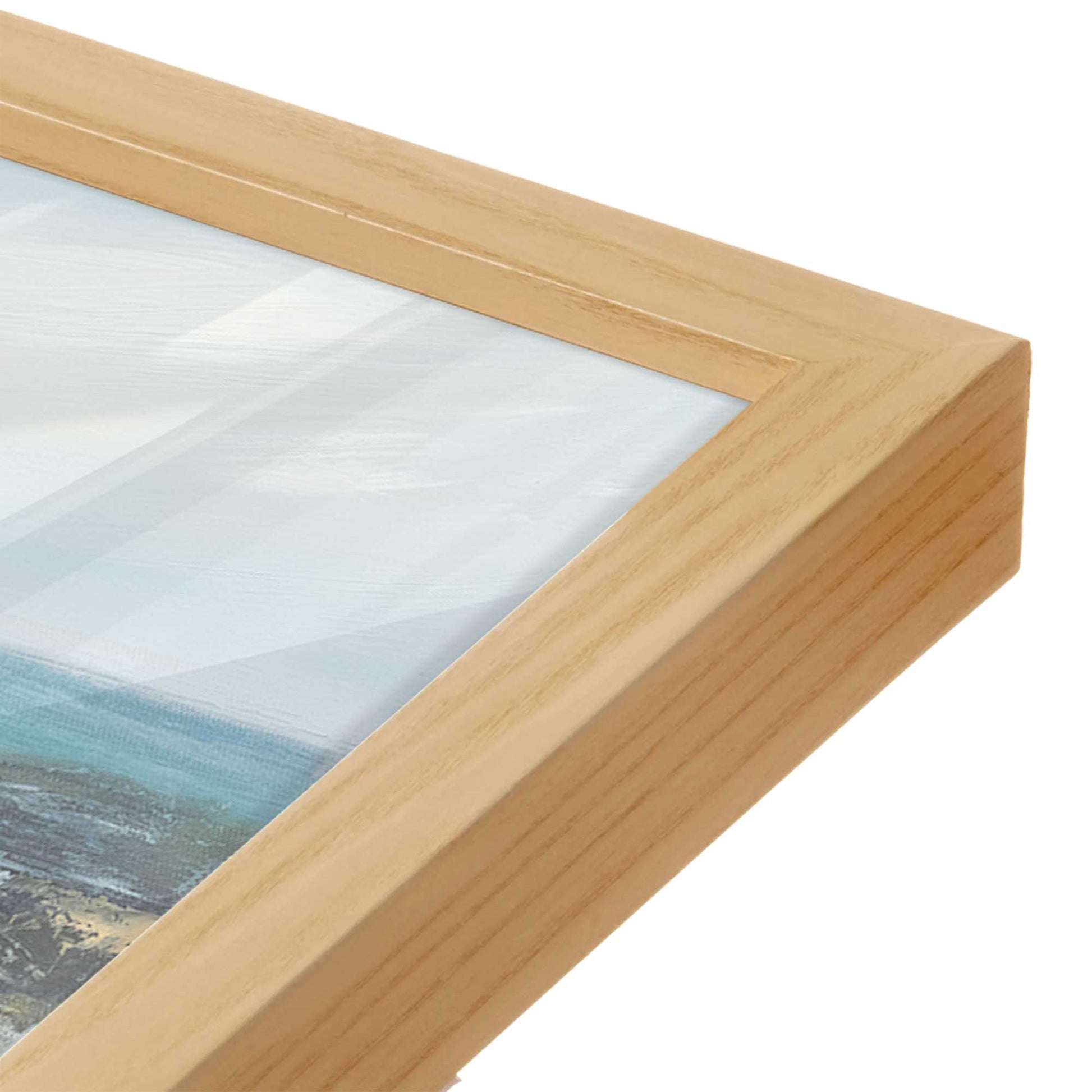 [Color:American Maple], Picture of art in a American Maple frame at an angle