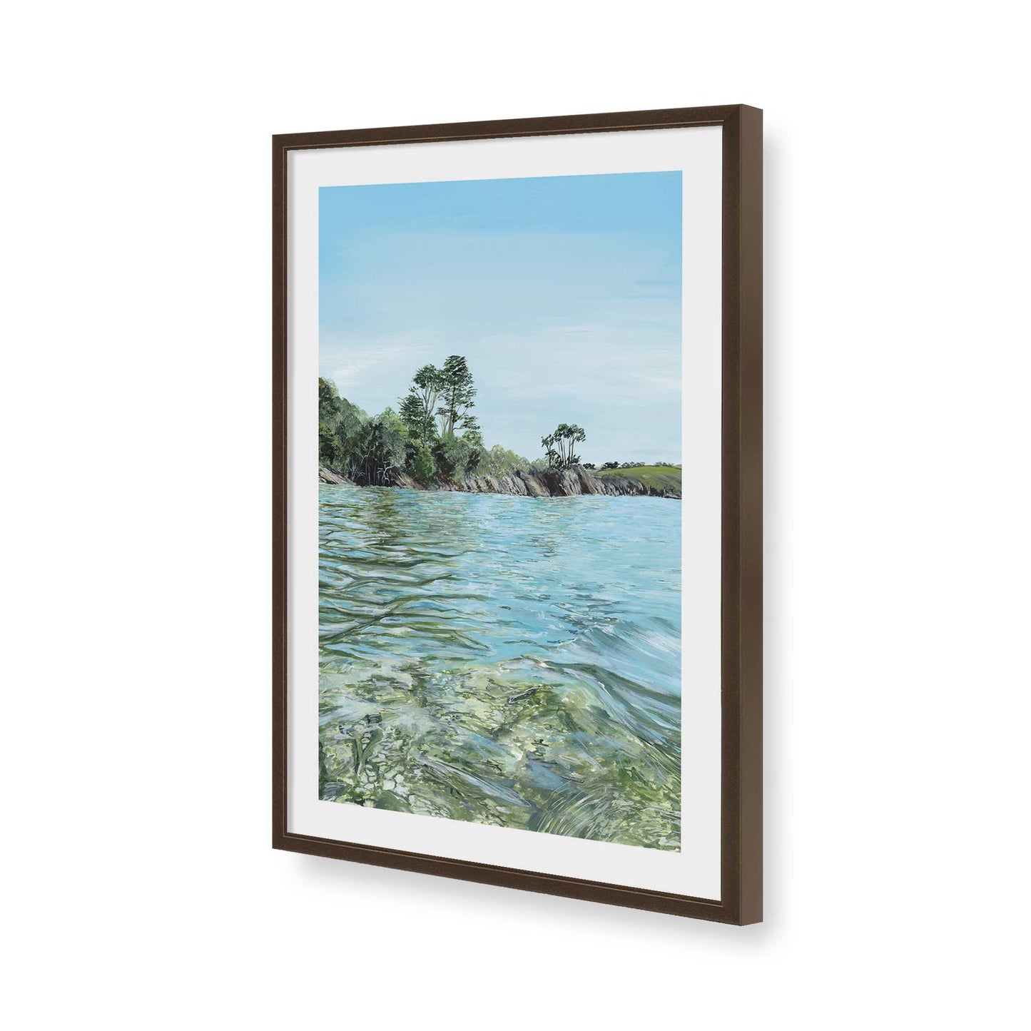 [Color:Brown], Picture of art in a Brown frame of the corner