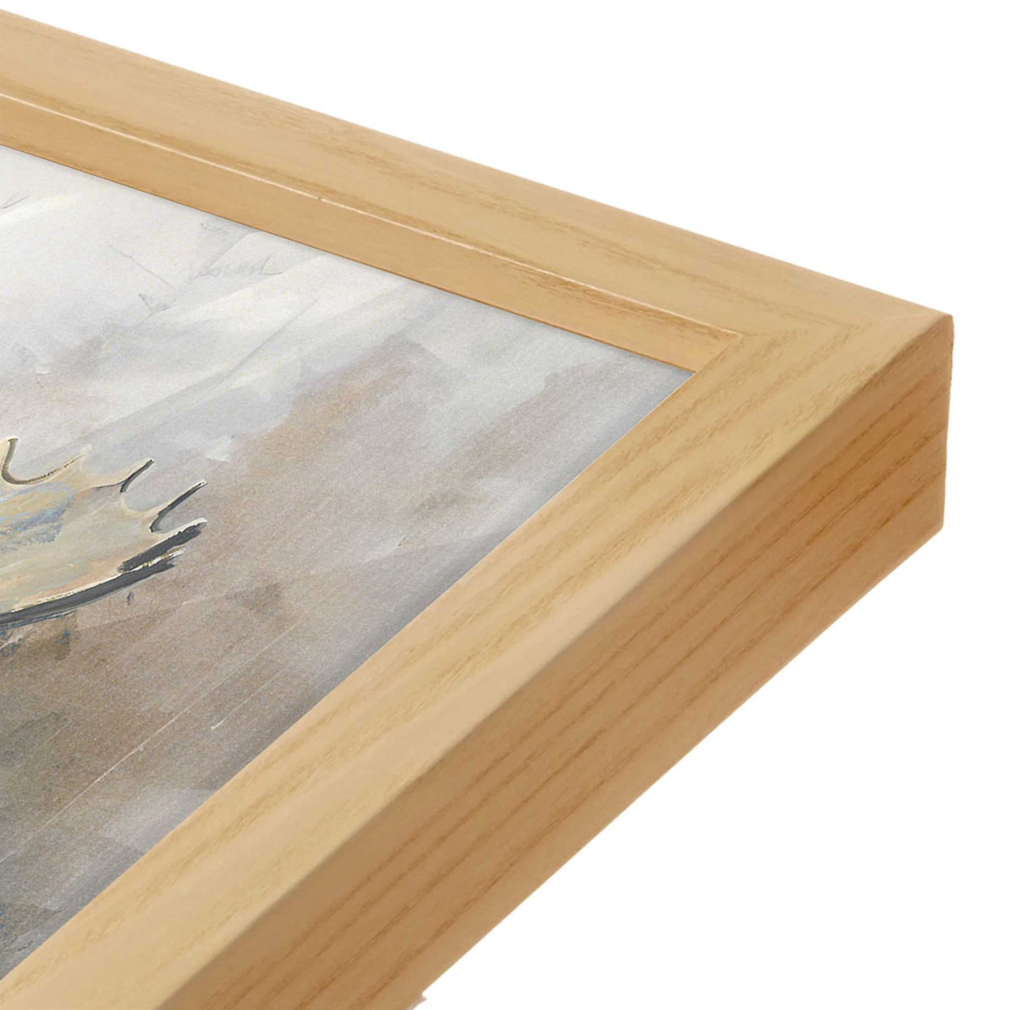 [Color:American Maple], Picture of art in a American Maple frame at an angle