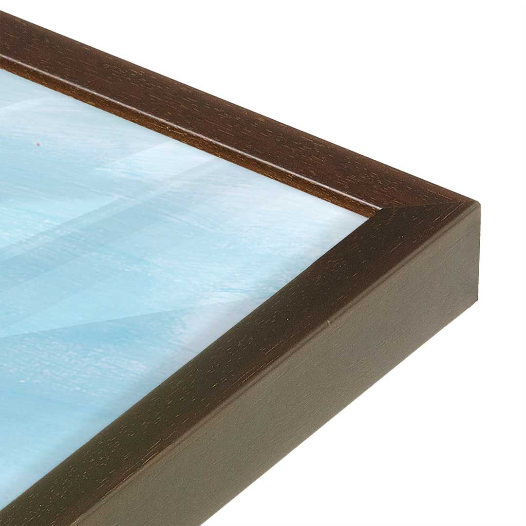 [Color:Brown], Picture of art in a Brown frame at an angle