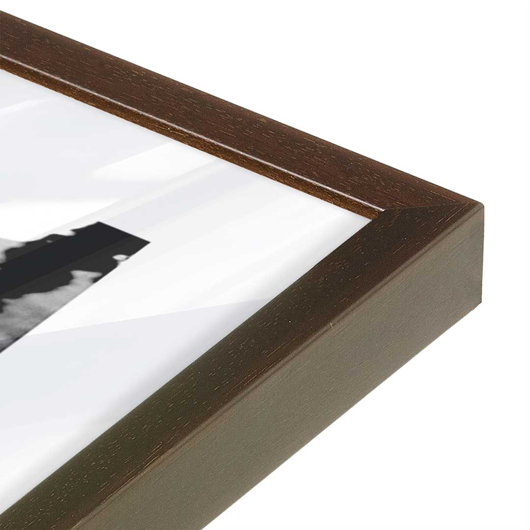 [Color:Brown], Picture of art in a Brown frame at an angle