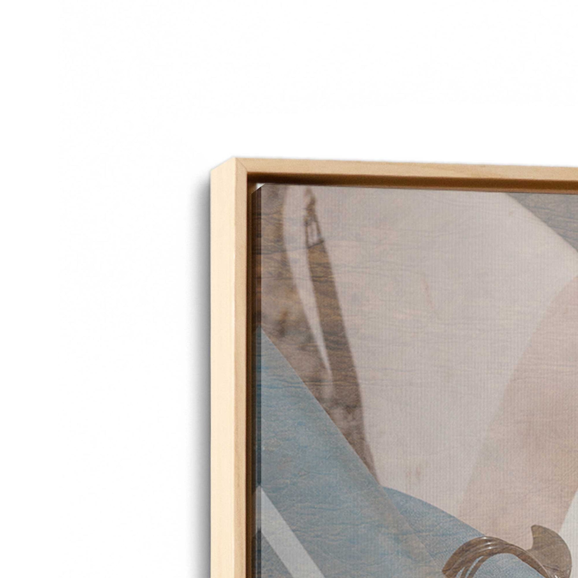 [Color:American Maple], Picture of art in a American Maple frame at an angle