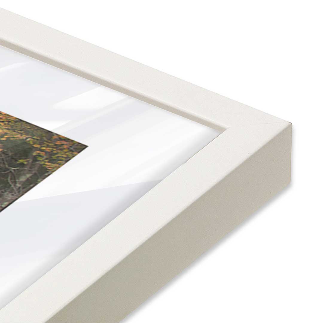 [Color:Opaque White], Picture of art in a Opaque White frame at an angle