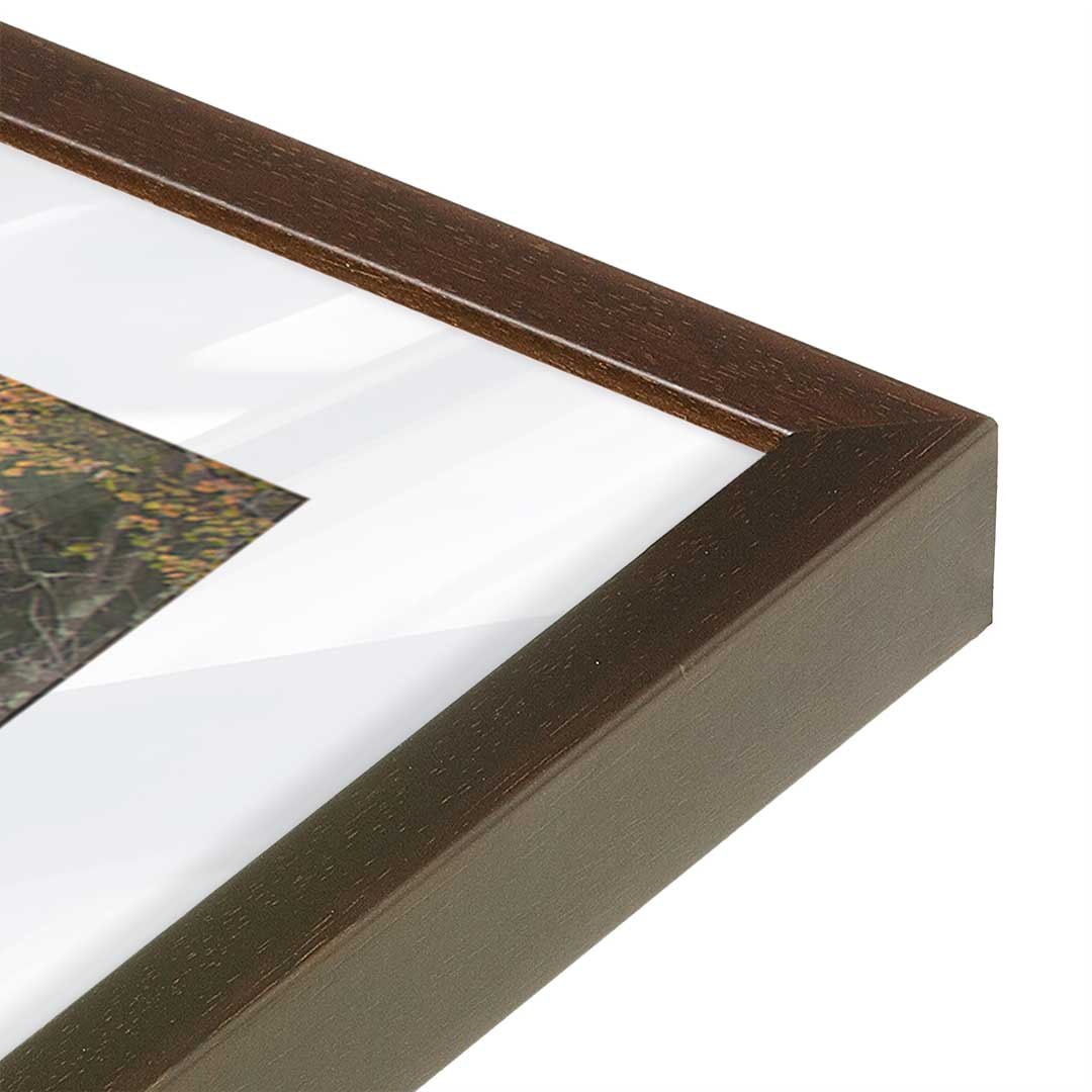 [Color:Brown], Picture of art in a Brown frame at an angle