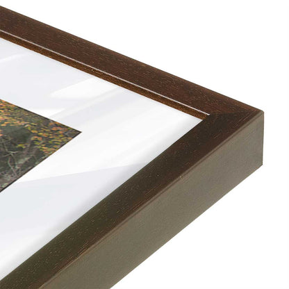 [Color:Brown], Picture of art in a Brown frame at an angle