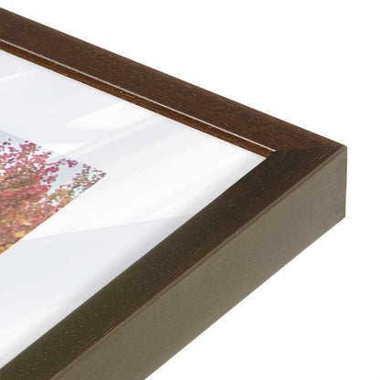 [Color:Brown], Picture of art in a Brown frame at an angle