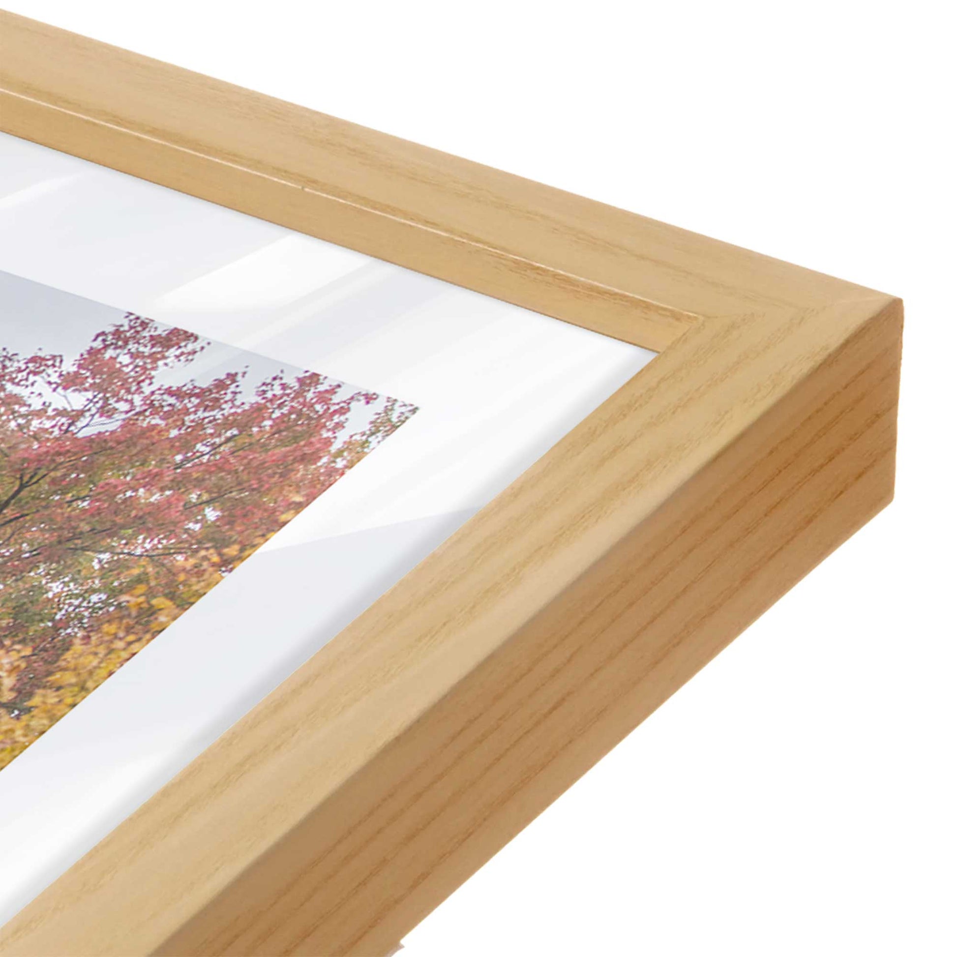 [Color:American Maple], Picture of art in a American Maple frame at an angle