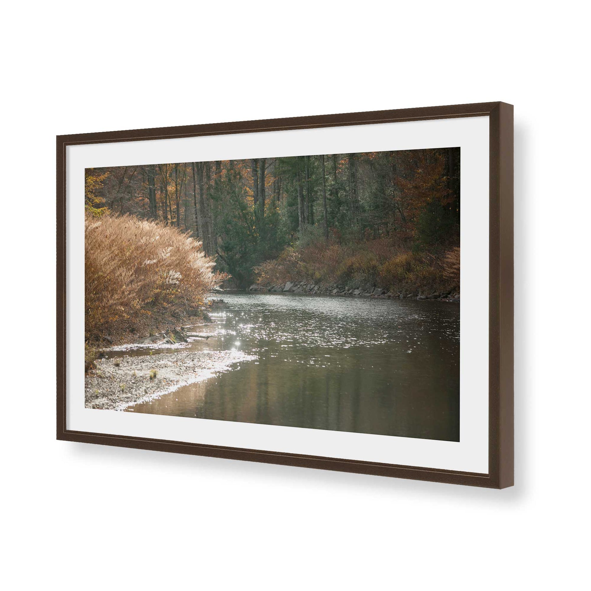 [Color:Brown], Picture of art in a Brown frame of the corner