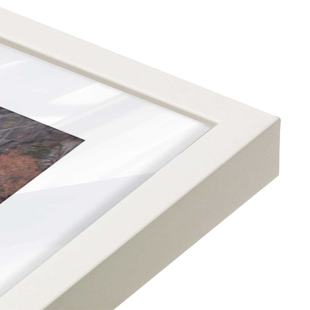[Color:Opaque White], Picture of art in a Opaque White frame at an angle