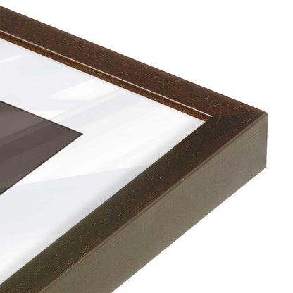 [Color:Brown], Picture of art in a Brown frame at an angle