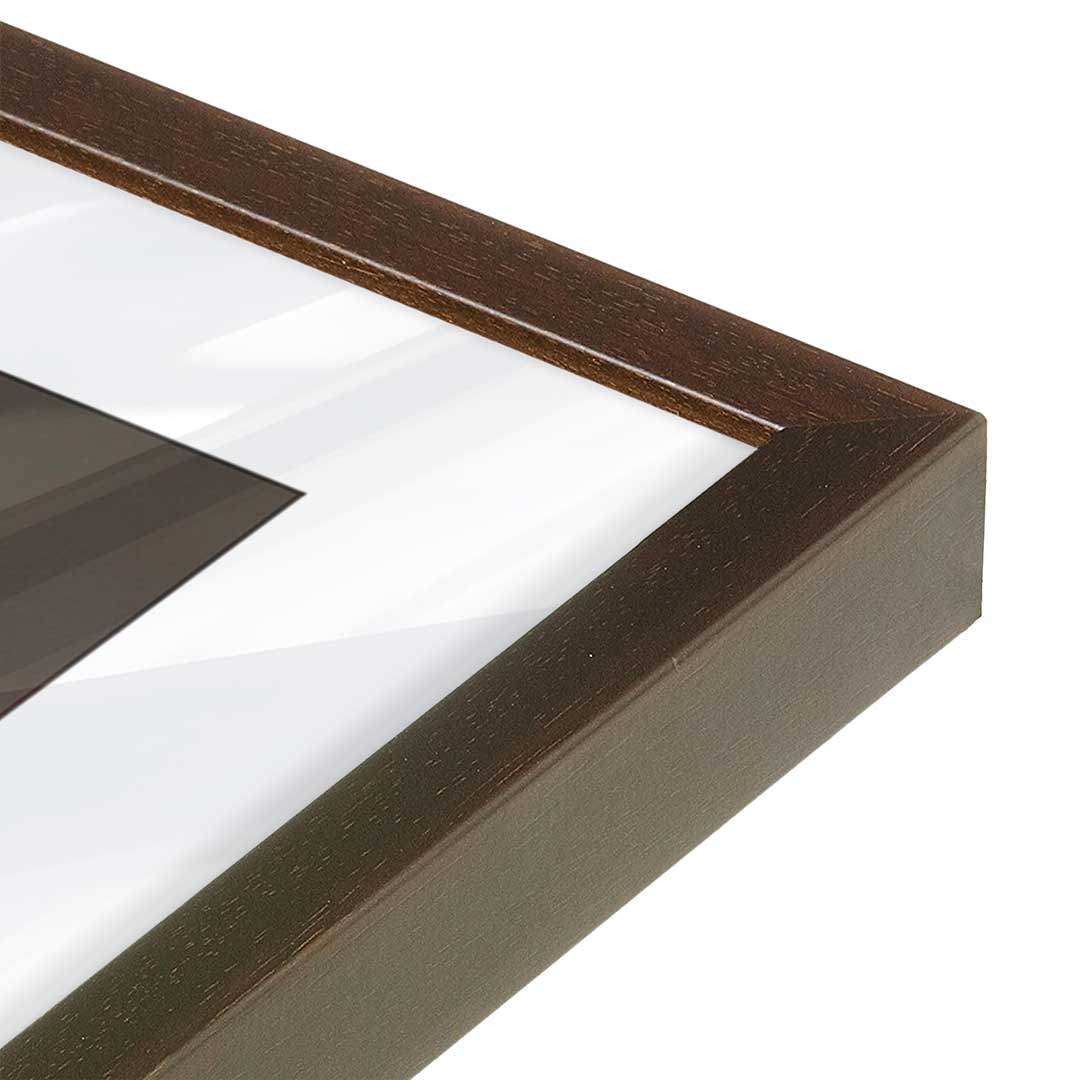 [Color:Brown], Picture of art in a Brown frame at an angle