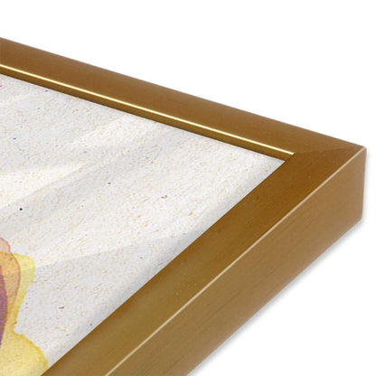 [Color:Polished Gold], Picture of art in a Polished Gold frame at an angle