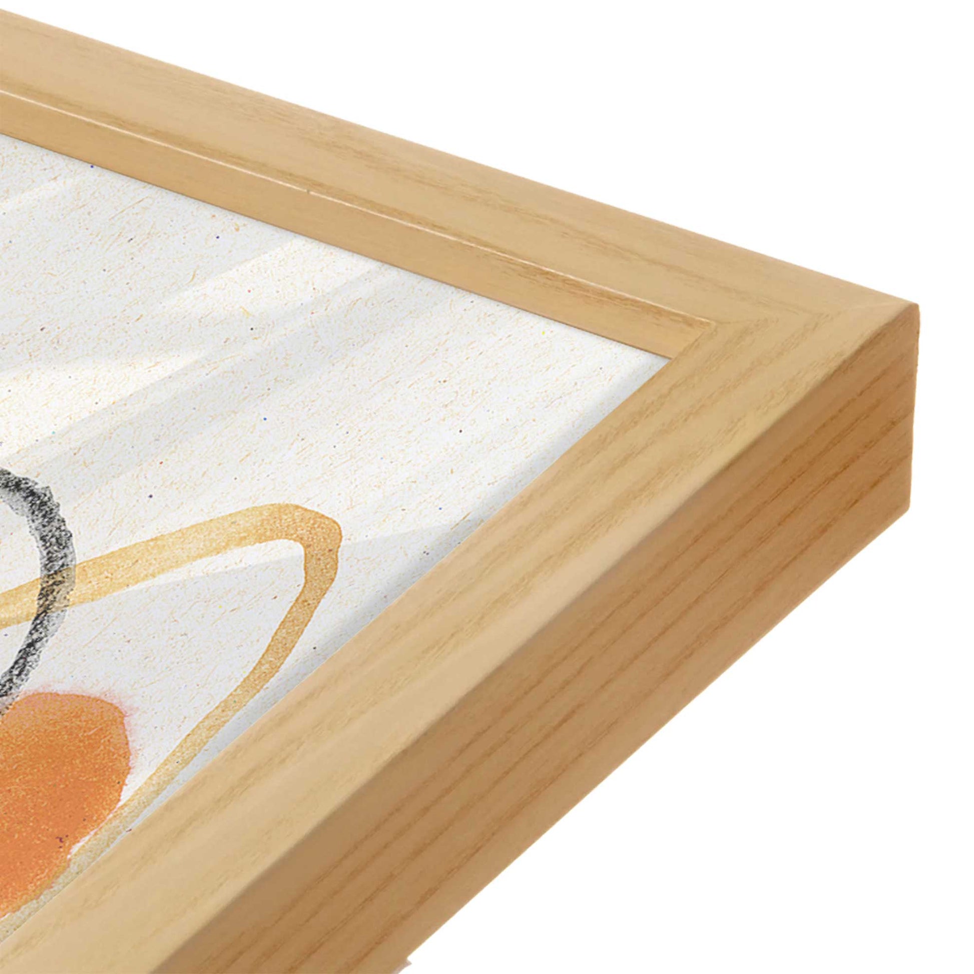 [Color:American Maple], Picture of art in a American Maple frame at an angle