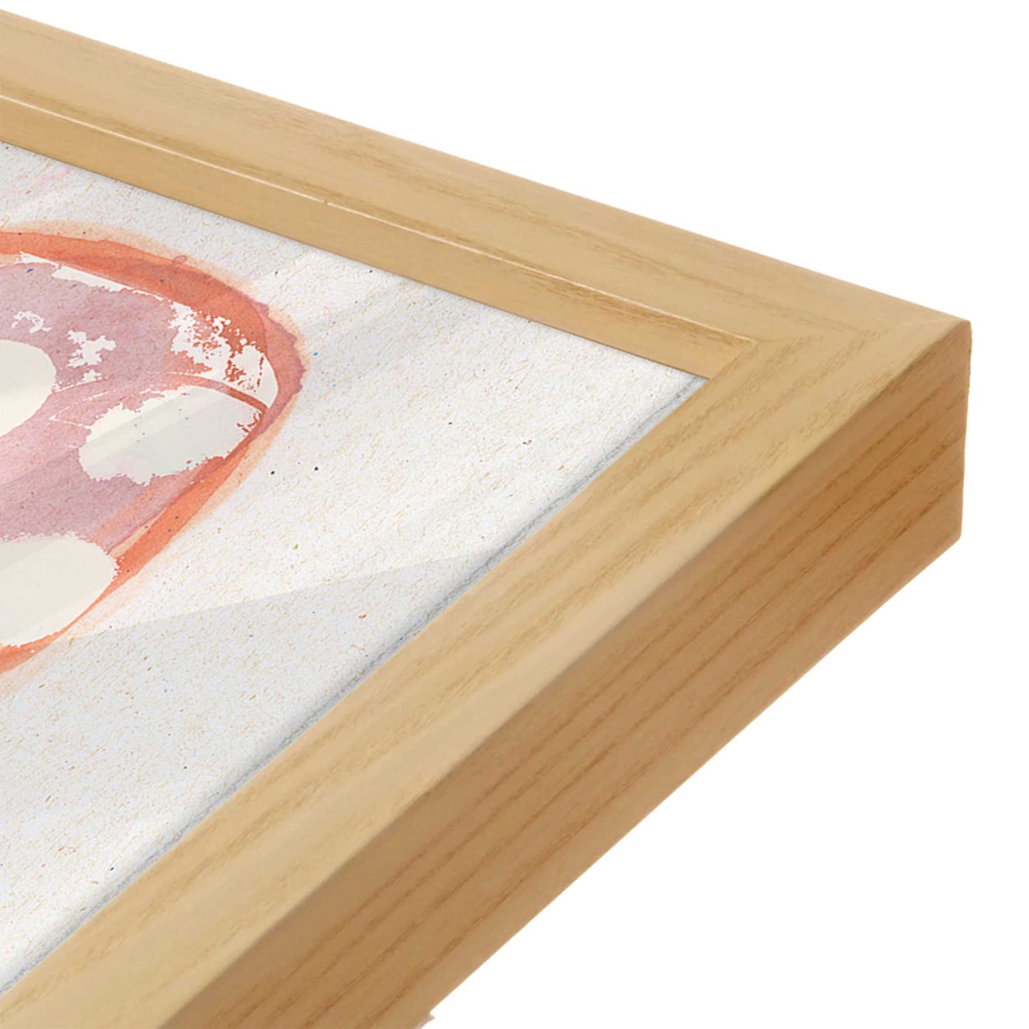 [Color:American Maple], Picture of art in a American Maple frame at an angle