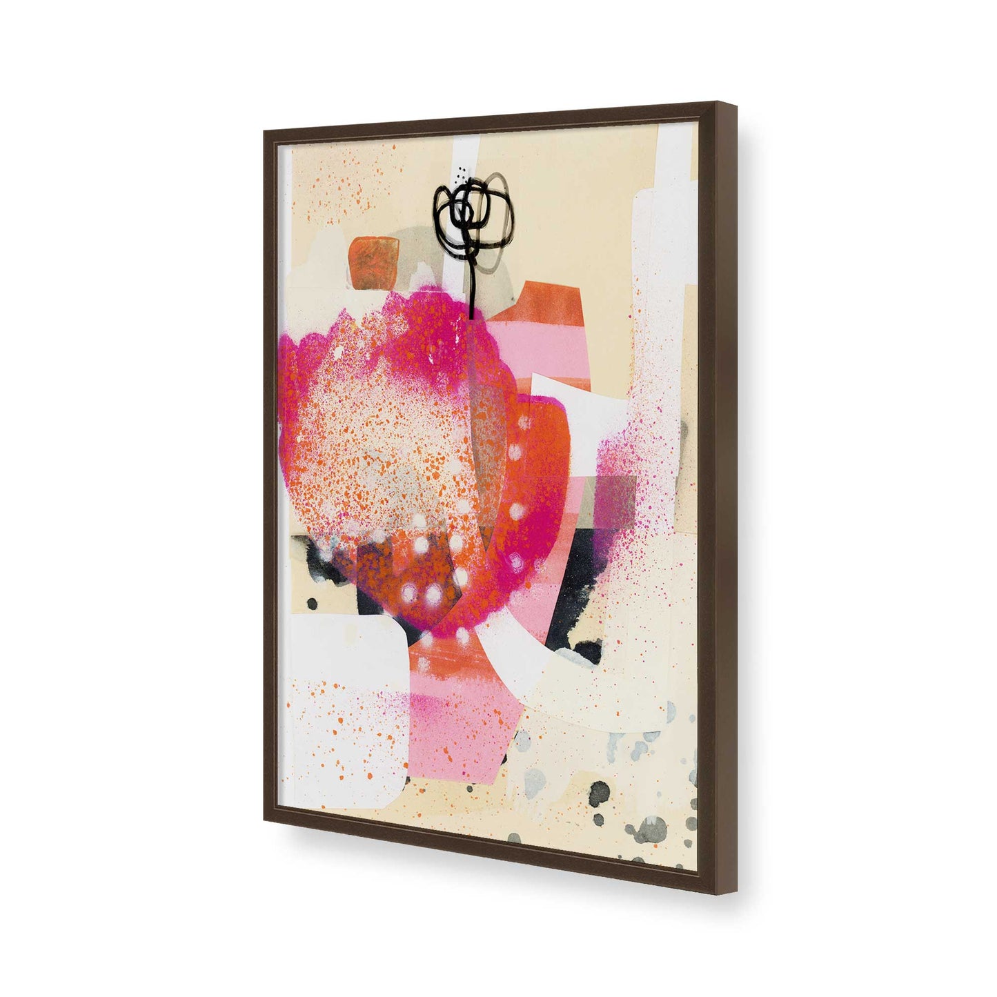 [Color:Brown], Picture of art in a Brown frame of the corner