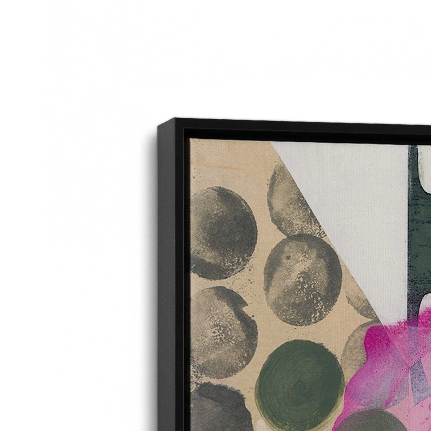 [Color:Satin Black], Picture of art in a Satin Black frame at an angle