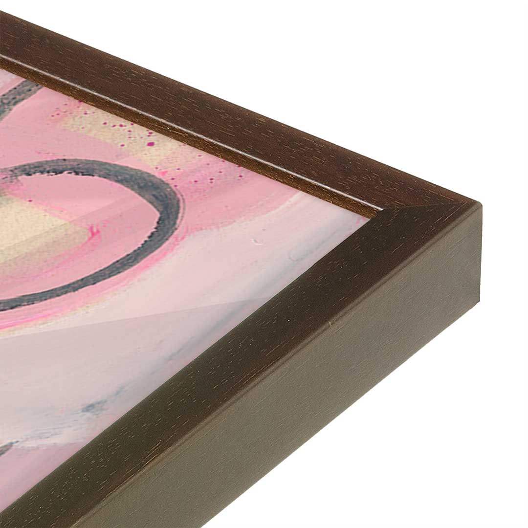 [Color:Brown], Picture of art in a Brown frame at an angle