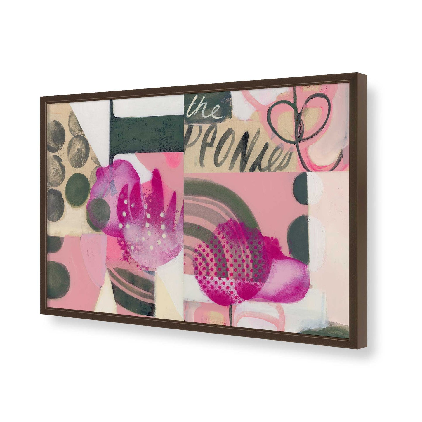 [Color:Brown], Picture of art in a Brown frame of the corner