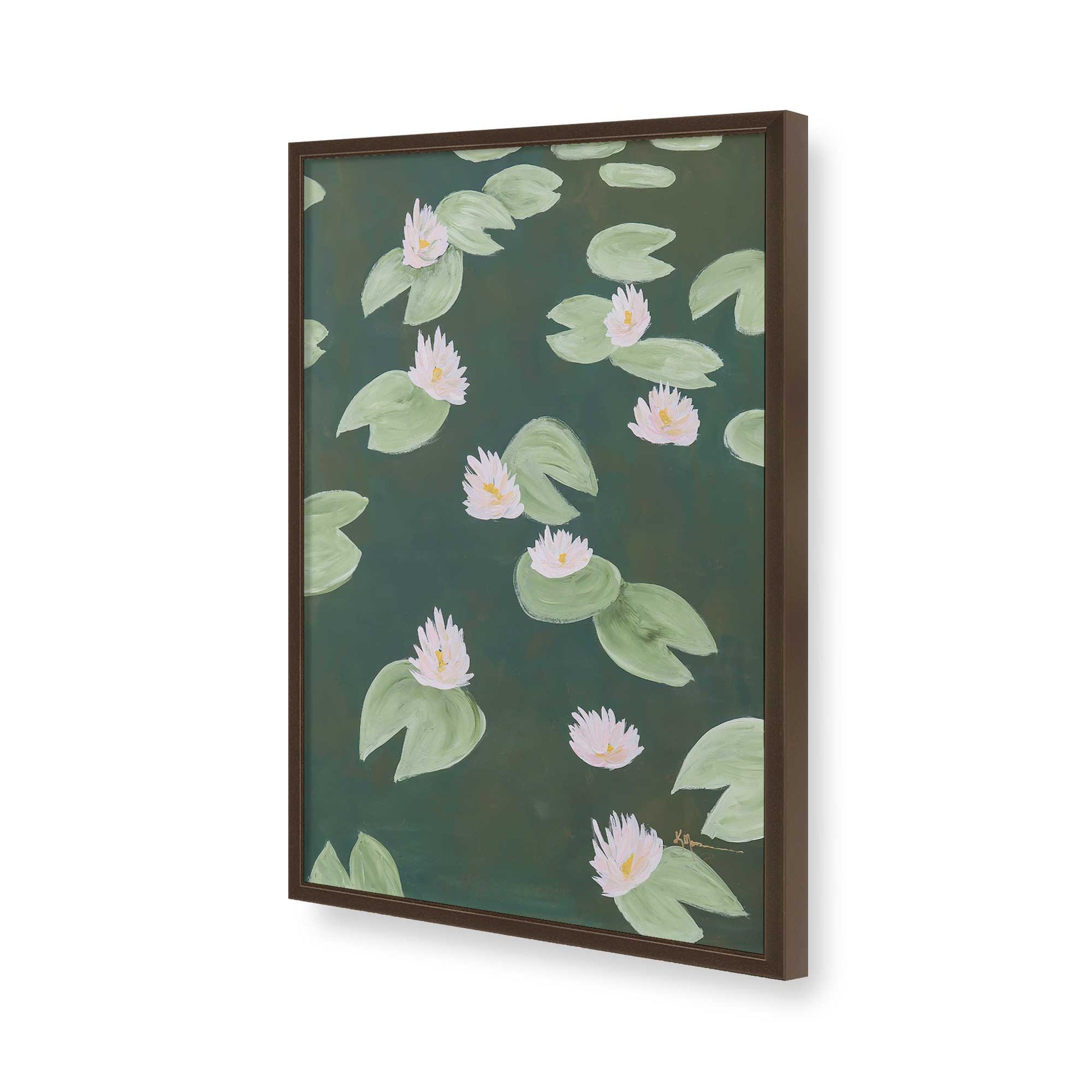 [Color:Brown], Picture of art in a Brown frame of the corner