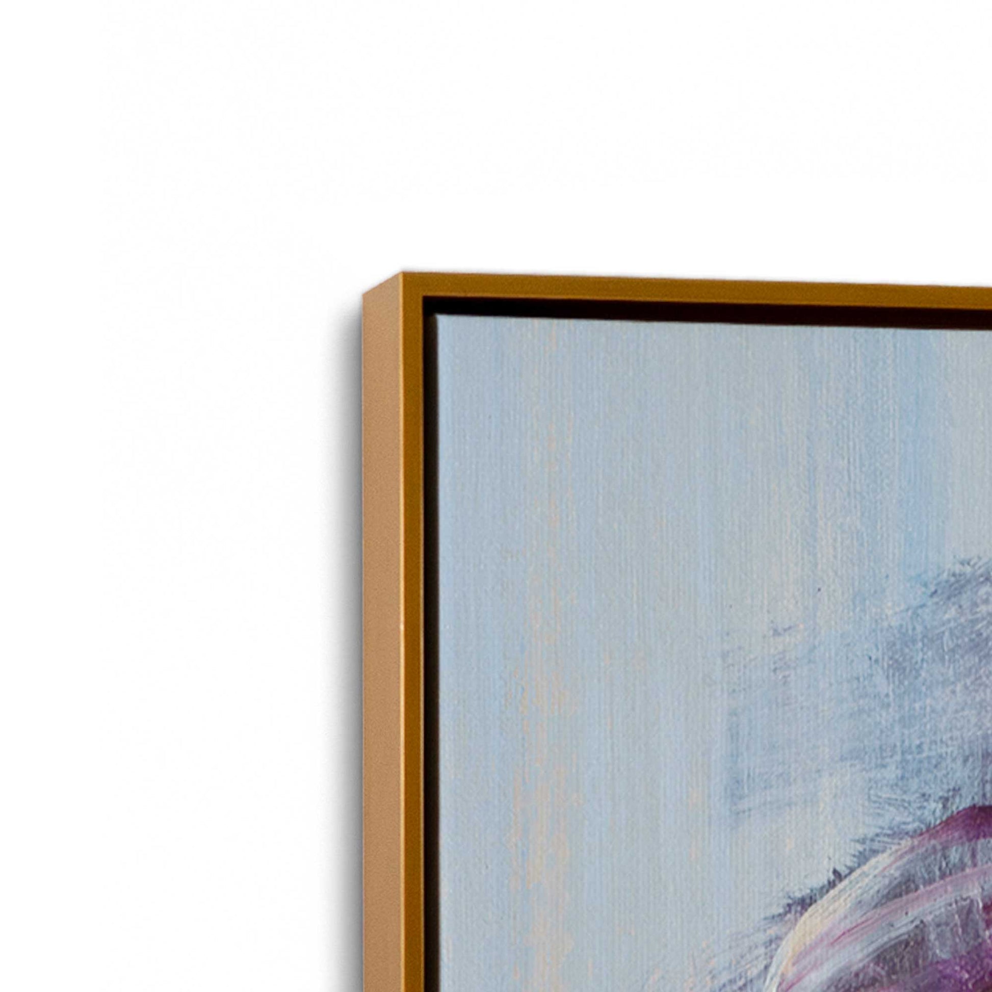 [Color:Polished Gold], Picture of art in a Polished Gold frame at an angle