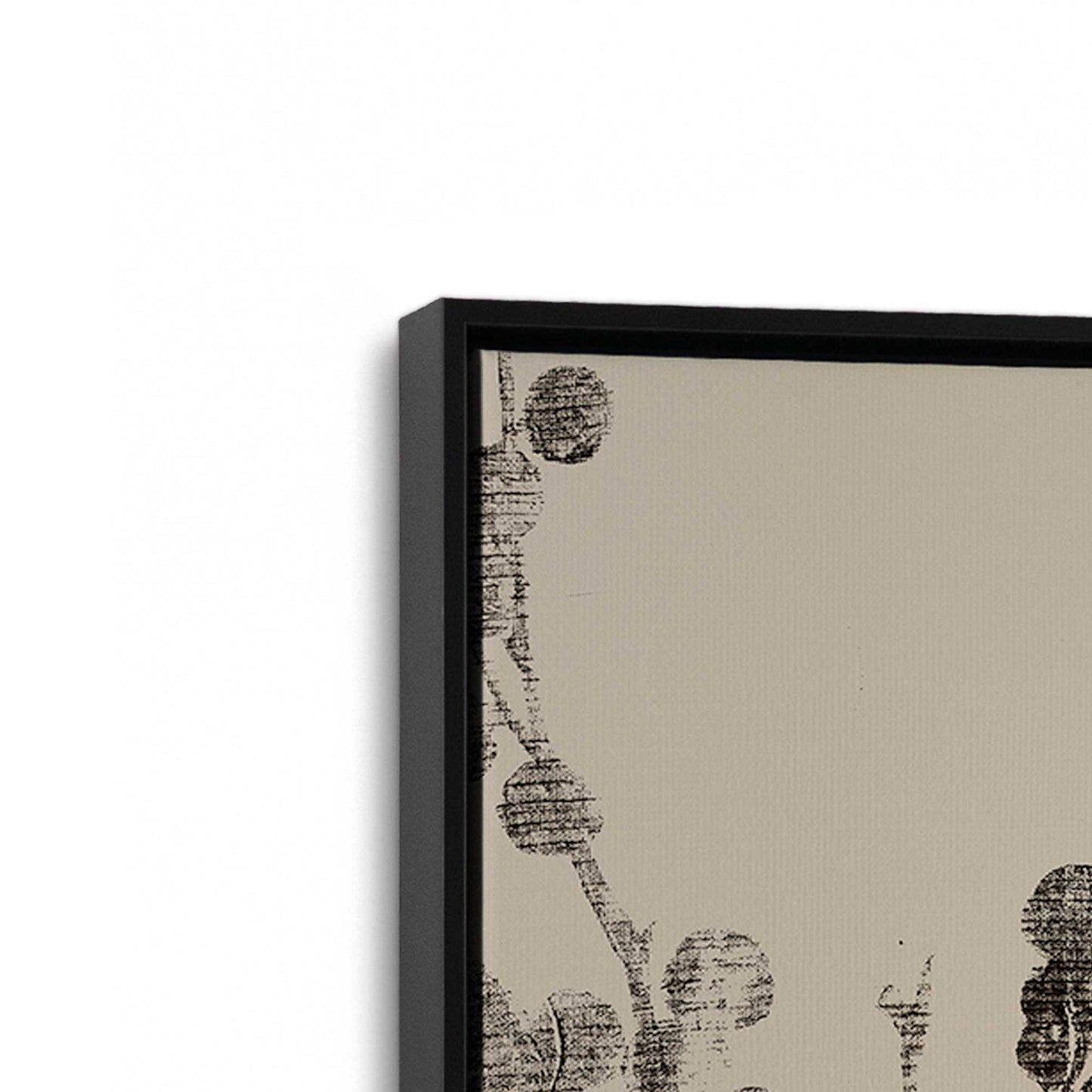 [Color:Satin Black], Picture of art in a Satin Black frame at an angle