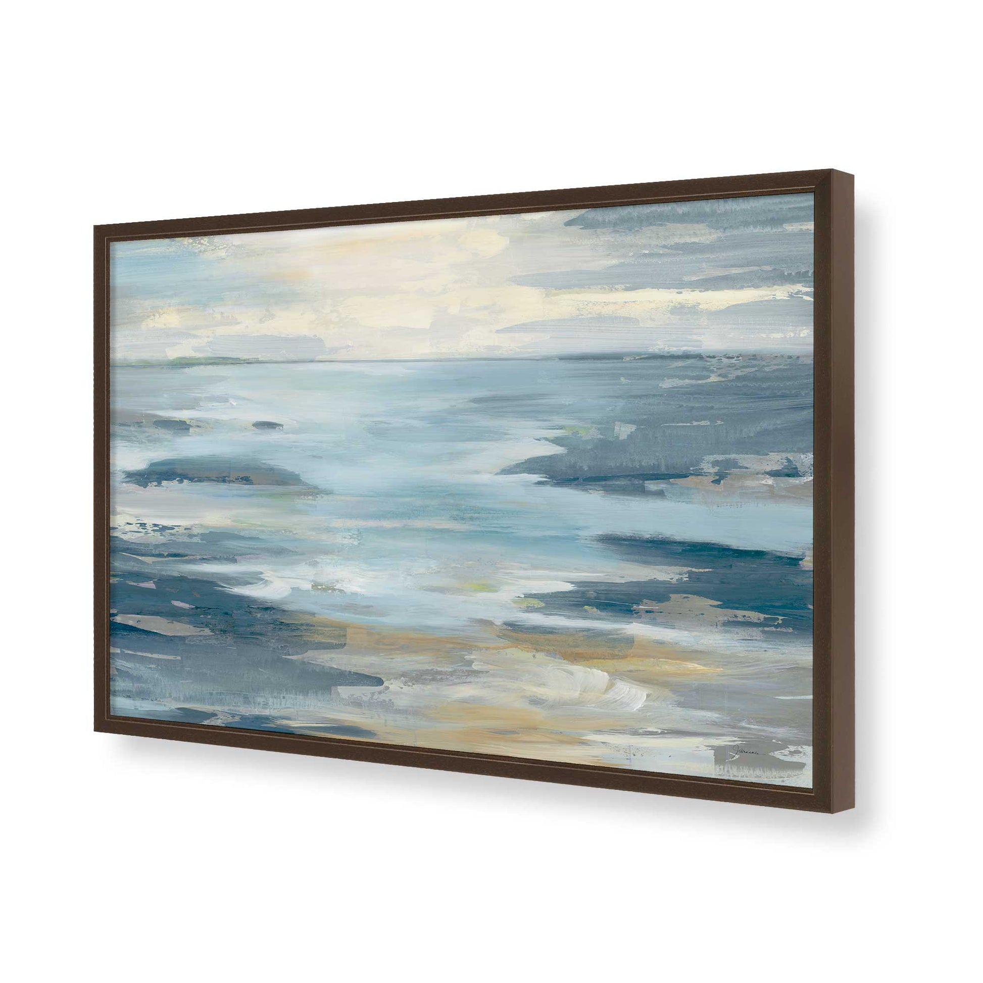 [Color:Brown], Picture of art in a Brown frame of the corner