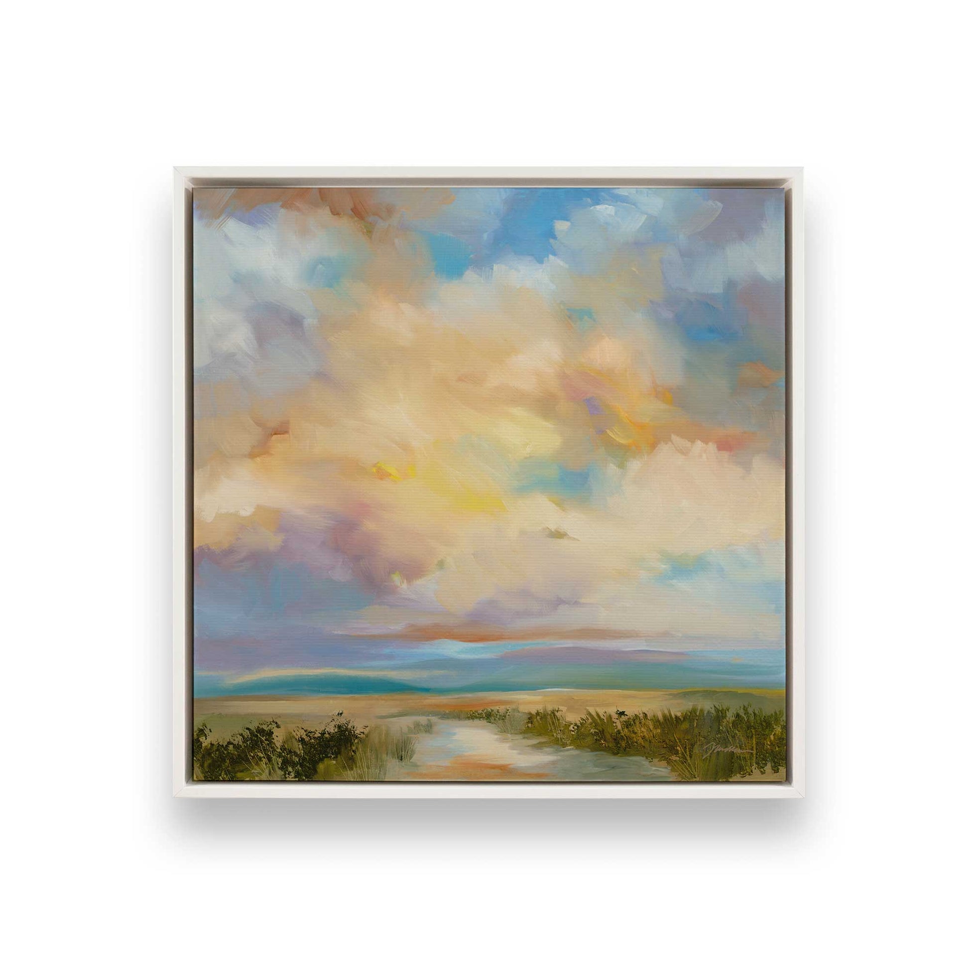 [Color:Opaque White], Picture of art in a White frame