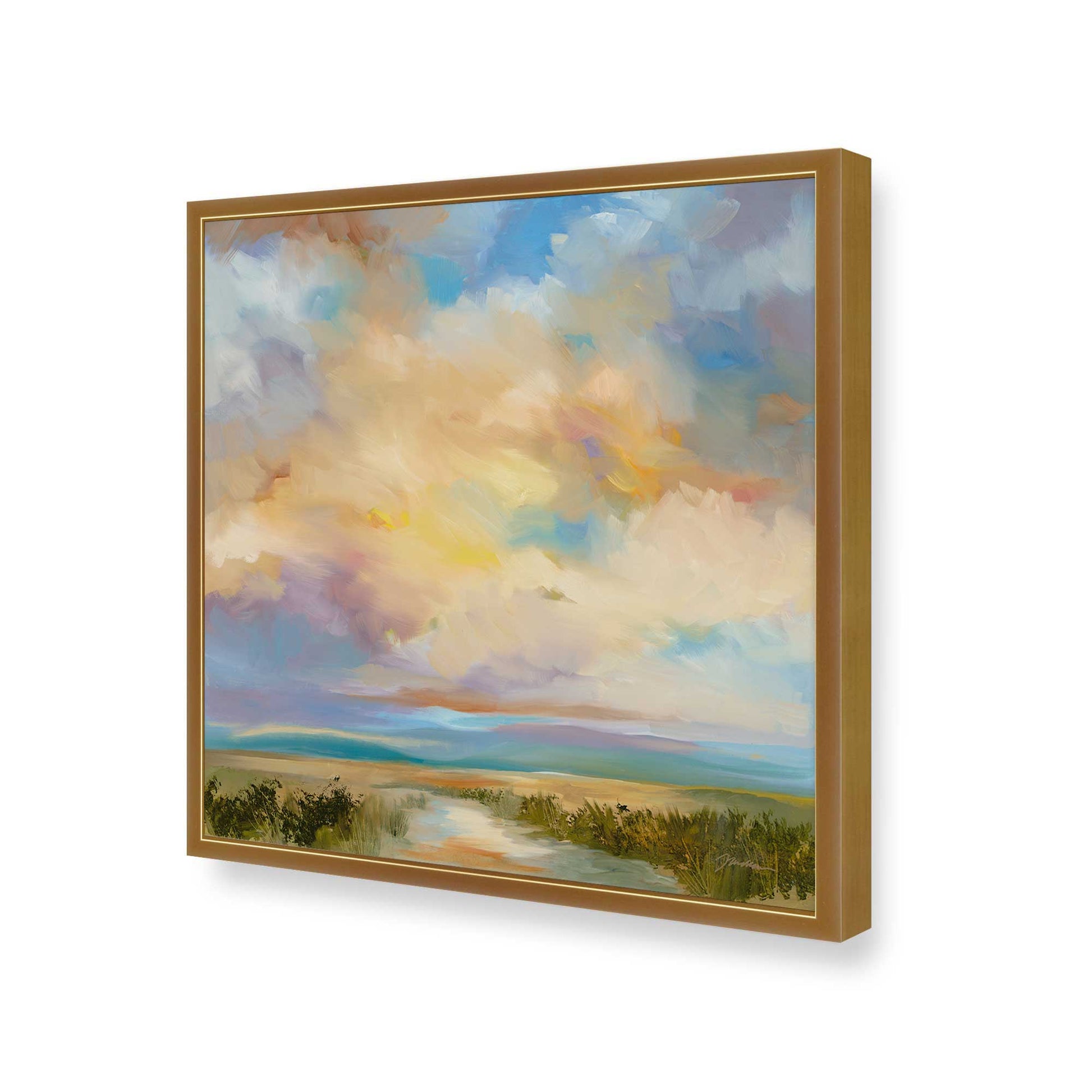 [Color:Polished Gold], Picture of art in a Polished Gold frame of the corner