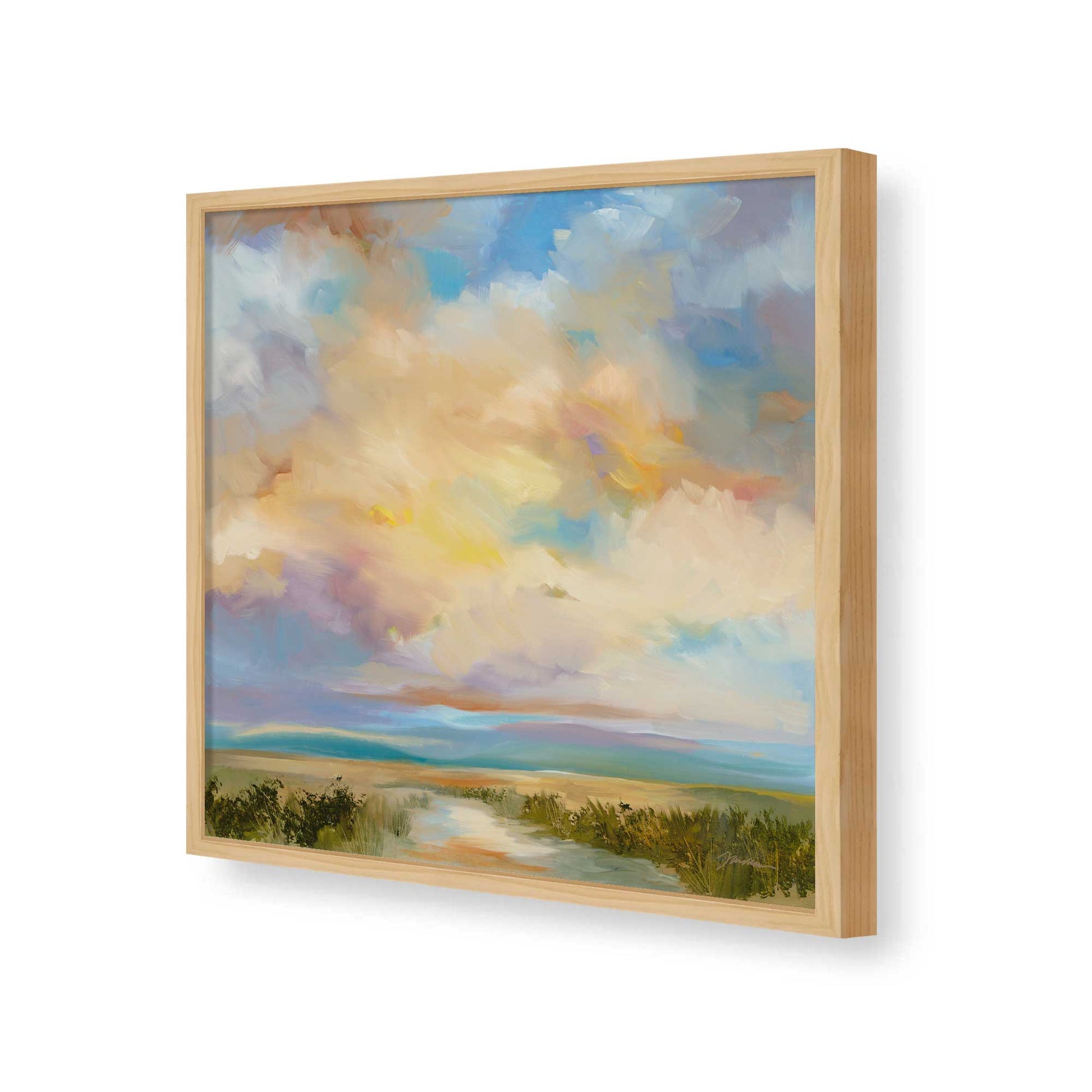 [Color:American Maple], Picture of art in a American Maple frame of the corner