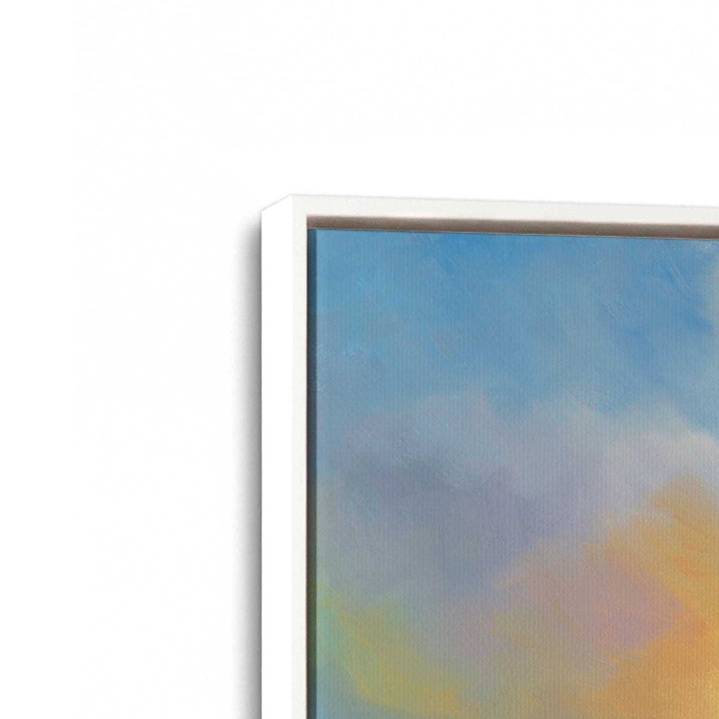 [Color:Opaque White], Picture of art in a White frame at an angle