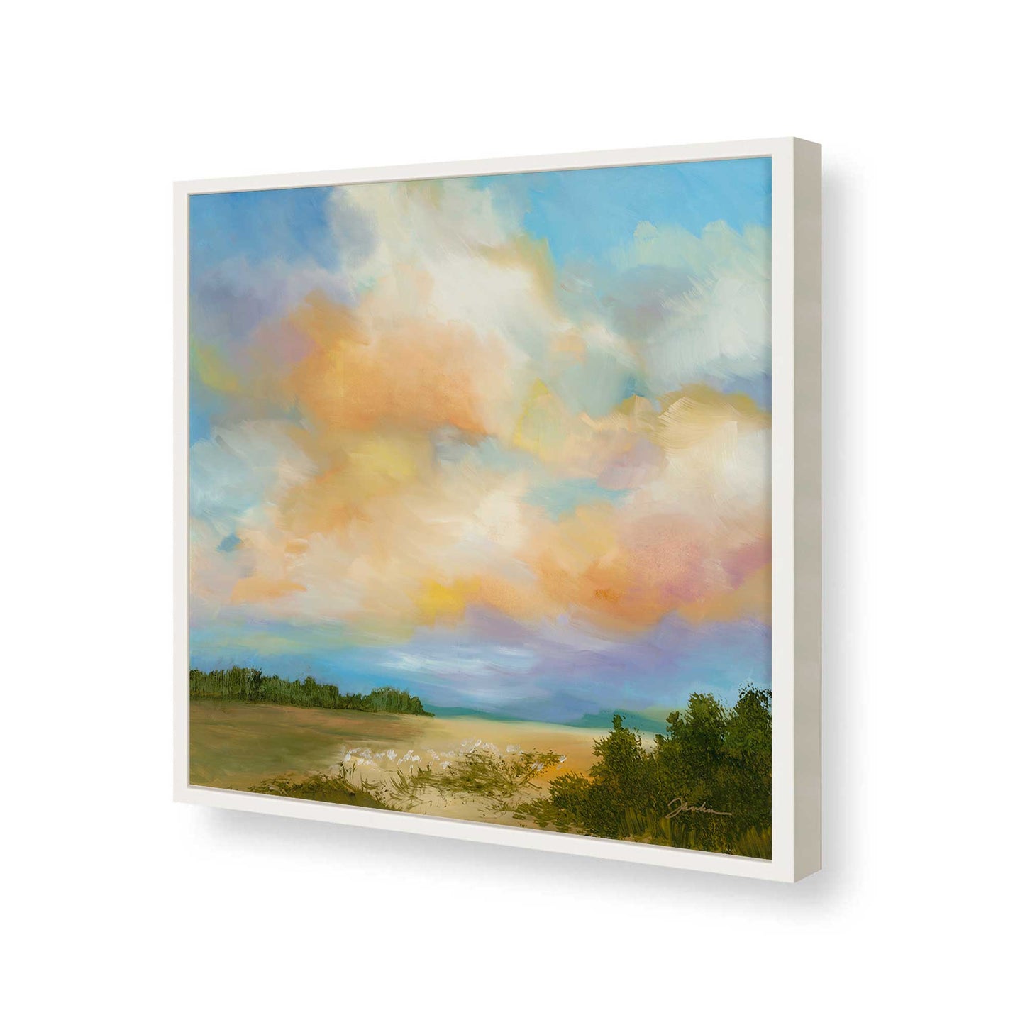 [Color:Opaque White], Picture of art in a Opaque White frame of the corner
