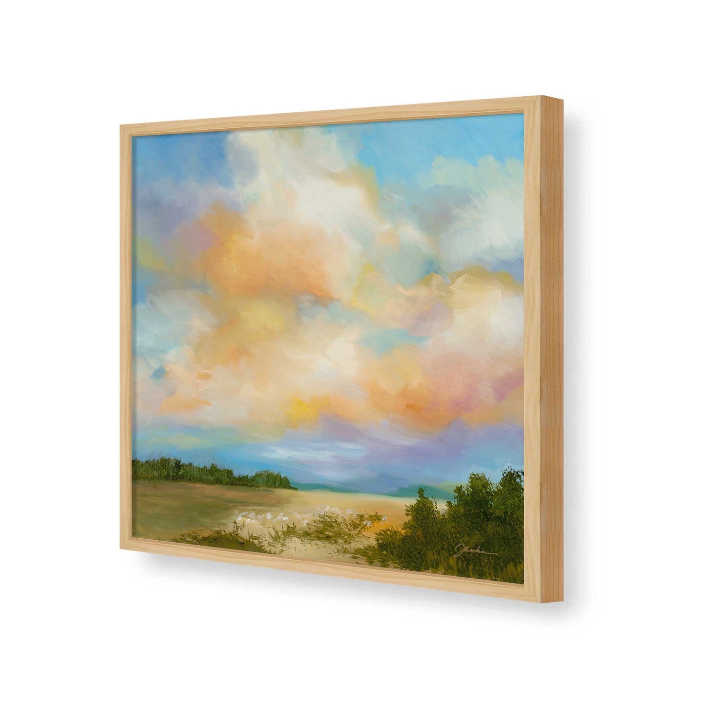 [Color:American Maple], Picture of art in a American Maple frame of the corner