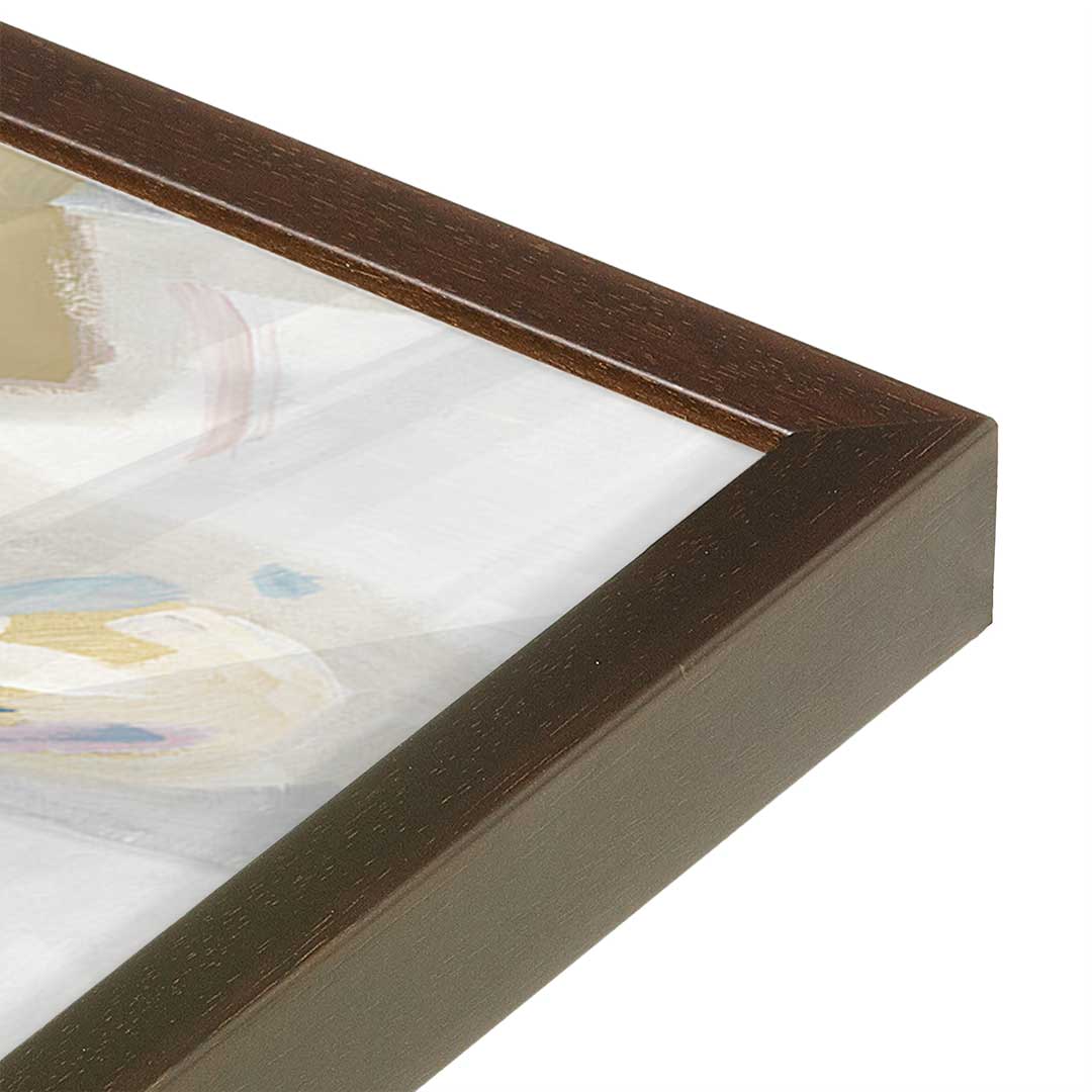 [Color:Brown], Picture of art in a Brown frame at an angle