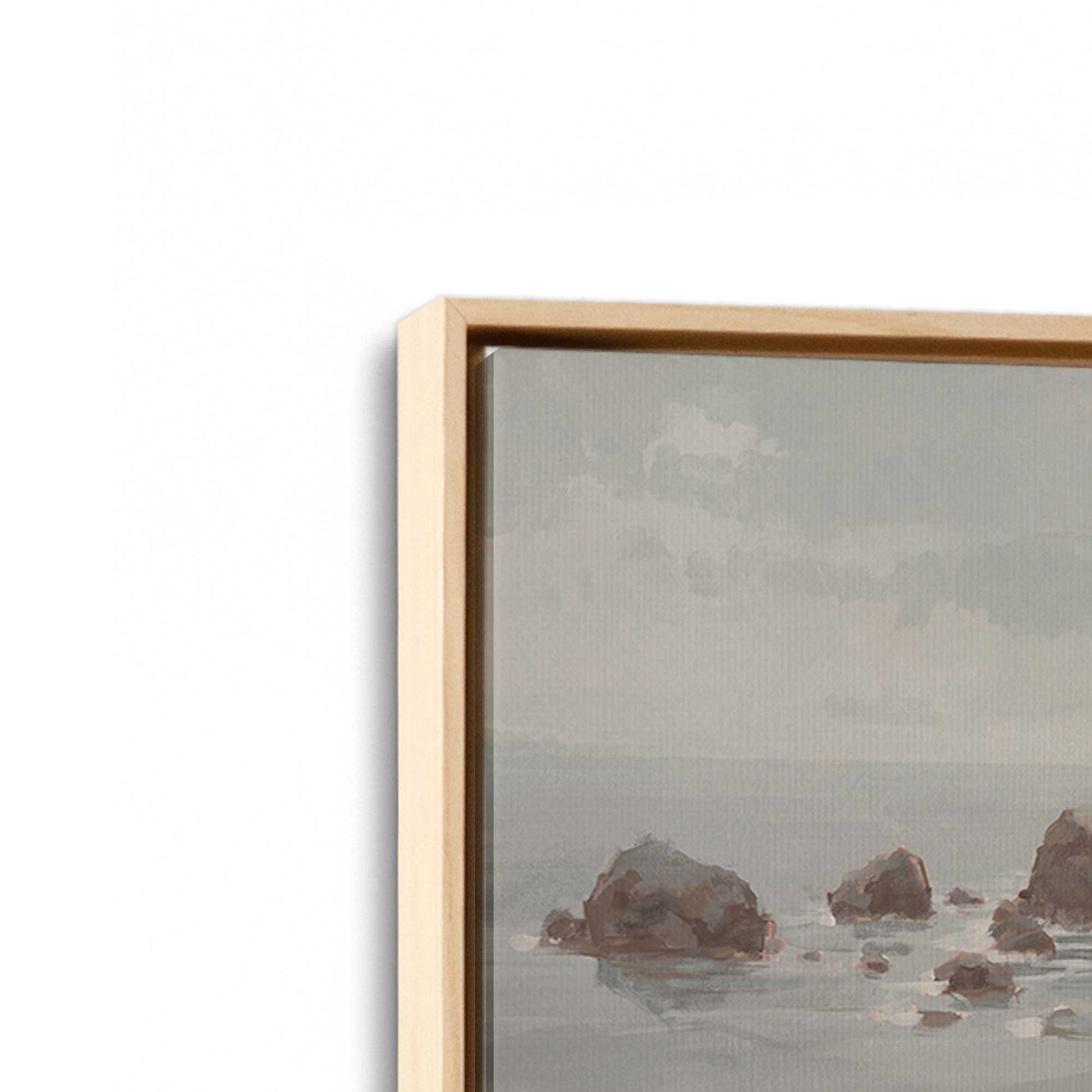 [Color:American Maple], Picture of art in a American Maple frame at an angle